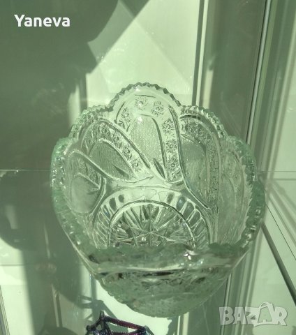 Кристална , тежка , масивна фруктиера . , снимка 7 - Прибори за хранене, готвене и сервиране - 41796967