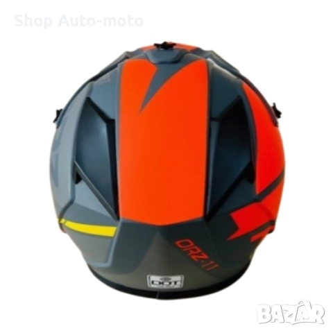 Кросова каска Automat, За мотор, Атв, Вело, S и M размер, Сив/оранжев, снимка 4 - Аксесоари и консумативи - 51499587