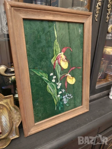 Картина върху стъкло дървена рамка, снимка 2 - Картини - 51109477