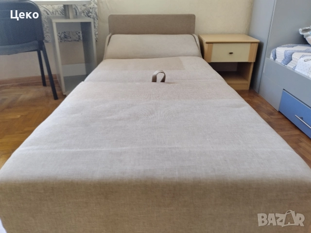 Разтегателен фотьойл с топ матрак , снимка 2 - Дивани и мека мебел - 52677563