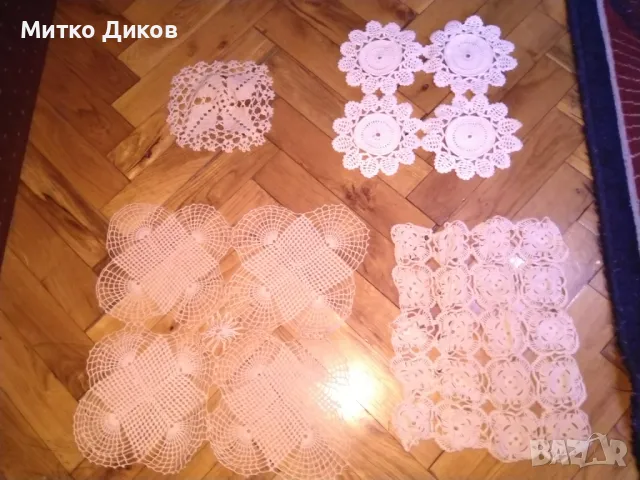 Покривки плетени на една кука 4 броя, снимка 2 - Покривки за маси - 49680437