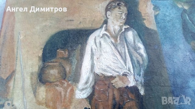 Йорданка Николова преди смъртта си маслена картина платно 1958 г , снимка 4 - Картини - 41551122