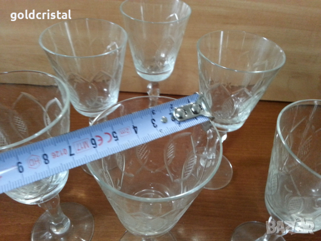 Ретро стъклени чаши гравирани , снимка 5 - Антикварни и старинни предмети - 44928812
