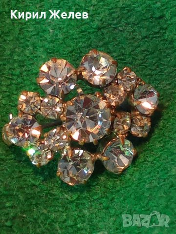 СТАРА БЕЛ ЕПОК СТИЛ ПОСРЕБРЕНА БРОНЗОВА РЕТРО БРОШКА с ИСКРЯЩИ БОХЕМСКИ КРИСТАЛИ 31849, снимка 12 - Антикварни и старинни предмети - 41395774