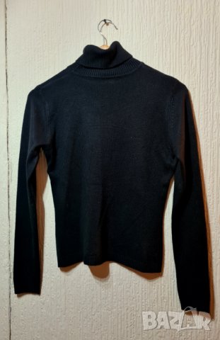 Черен пуловер с поло яка, снимка 8 - Блузи с дълъг ръкав и пуловери - 40888646