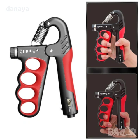 6460 Фитнес уред за тренировка на ръце и пръсти с брояч – регулируем тренажор за сила на захвата