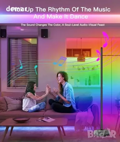 Смарт RGB LED подова лампа с WiFi и Bluetooth, 16 млн цвята, снимка 4 - Смарт домашни устройства (Smart Home) - 55871358