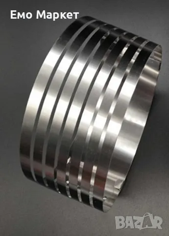 Форма за печива, от неръждаема стомана с процепи за равно изрязване на блатове - 2бр в комплект, снимка 4 - Други - 48917322