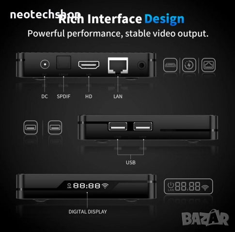 X88 PRO X5M Android TV Box (4GB/32GB), Amlogic S905X5M, снимка 4 - Плейъри, домашно кино, прожектори - 52631267