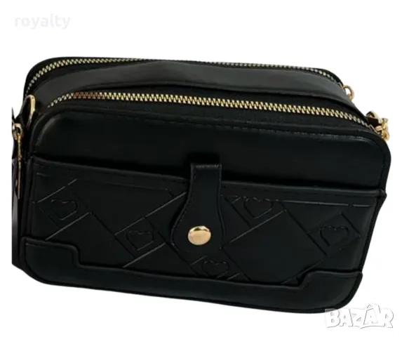 Елегантна дамска чанта с компактни размери и стилен релефен дизайн, снимка 3 - Чанти - 49002274