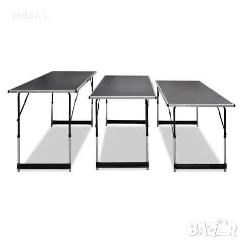 vidaXL Сгъваема маса с регулируема височина, 3 бр, снимка 2 - Маси - 56146031