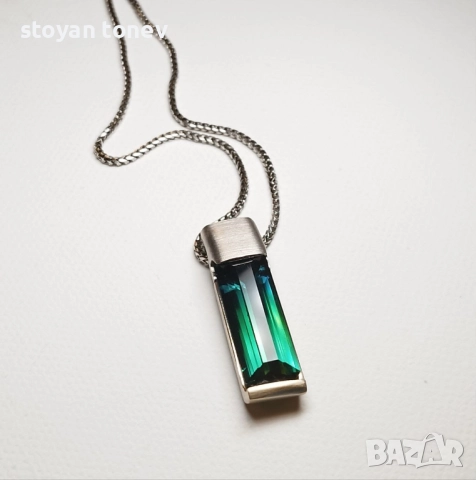 Изключително Колие с Афгански Индиколит Турмалин в 18К златен обков!, снимка 2 - Колиета, медальони, синджири - 52744553