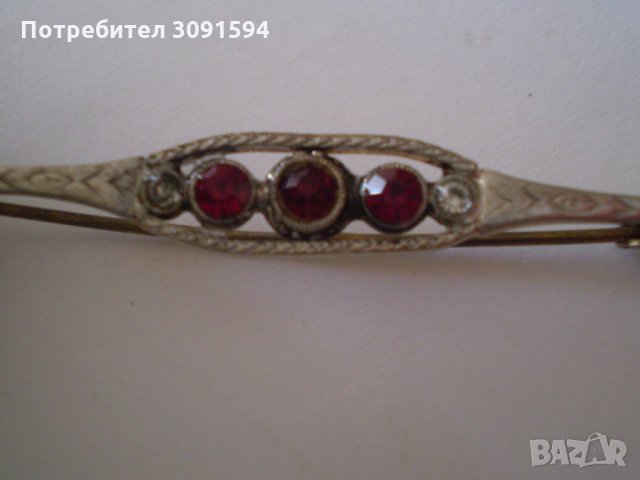 Старинна брошка игла  за вратовръзка за шал, снимка 3 - Антикварни и старинни предмети - 34853250