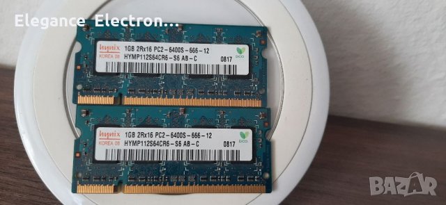 2БР.RAM HYNIX 1GB 2RX16 PC2-6400S-666-12 , снимка 2 - RAM памет - 33832191
