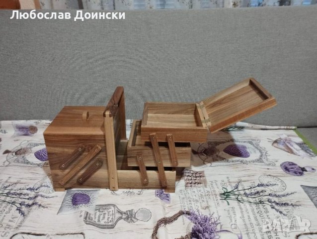 Предлагам шивашка кутия от орех., снимка 4 - Кутии за съхранение - 39942905