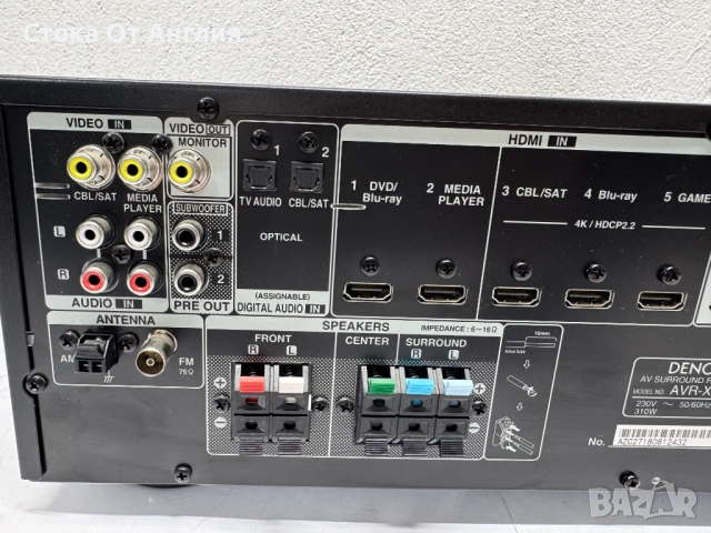 Ресийвър - Denon AVR-X550BT, Bluetooth, снимка 6 - Ресийвъри, усилватели, смесителни пултове - 52243347