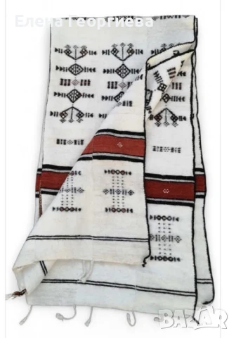 Тъкан килим(кувертюра) 100 % козя вълна. , снимка 3 - Антикварни и старинни предмети - 51246576