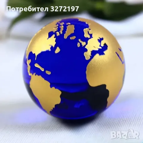 Кристален глобус Земя-глобус Земна сфера със стойка,Астрономически орнамент, снимка 2 - Статуетки - 48252958