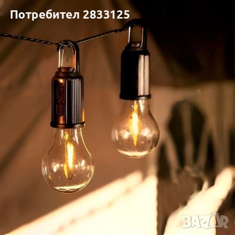 Комплект 2 броя преносими LED лампи с USB-C зареждане, 2700K топла светлина, 3 режима, водоустойчиви, снимка 9 - Лед осветление - 53659132