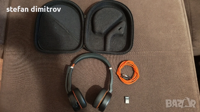 Jabra Evolve 75 UC Duo слушалки хедсет, черен , снимка 3 - Bluetooth слушалки - 55780727