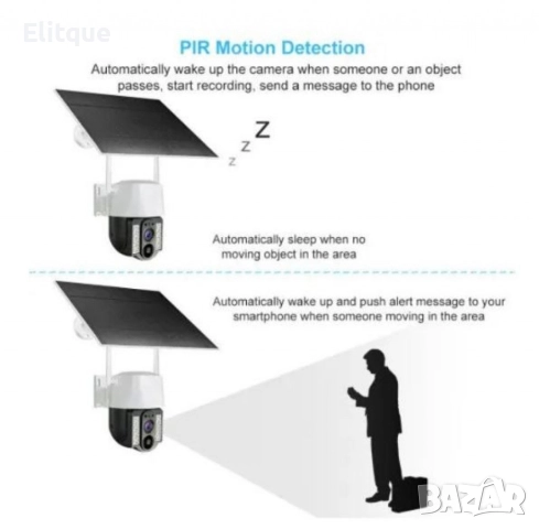 WiFi соларна камера 4G SIM карта, 8MP V380 VC3-4G, снимка 3 - HD камери - 52841937