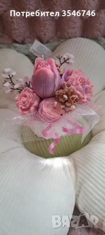 Букет от ароматни соеви свещи , снимка 4 - Декорация за дома - 49422642