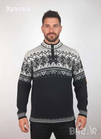 Dale of Norway Vail - Оригинален мъжки пуловер с цип размер S, снимка 2 - Пуловери - 52515126