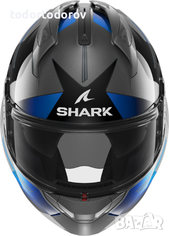 Отварчема Мото каска Shark EVO GT TEKLINE CHROM BLUE,М-57-58 NEW, снимка 5 - Аксесоари и консумативи - 44680050