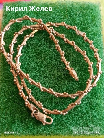 Артистичен сребърен ланец уникална много красива плетка майсторска изработка 52371, снимка 4 - Колиета, медальони, синджири - 52934628