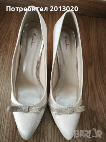 Дамски сватбени обувки на ток, снимка 2 - Дамски обувки на ток - 49405428