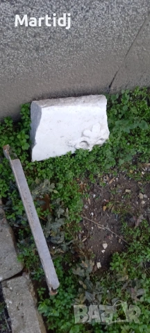 Mramorno parche ot stara plocha s floralen element, снимка 3 - Антикварни и старинни предмети - 53618583