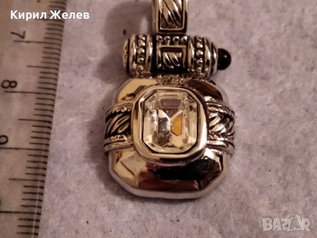 ВЕЛИКОЛЕН АРТ МЕДАЛЬОН БЛАГОРОДНА СТОМАНА с ГОЛЯМ ФАСЕТИРАН КРИСТАЛ и БЯЛА ПОЗЛАТА 38653, снимка 11 - Колиета, медальони, синджири - 41682205