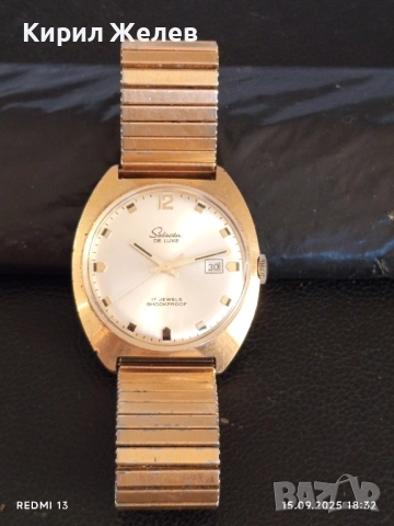 Стар механичен часовник SELECTA de LUX позлатен работи за КОЛЕКЦИОНЕРИ 51266