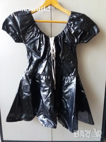 Уникална лачена рокля прислужница, камериерка с аксесоари, снимка 9 - Рокли - 13868367