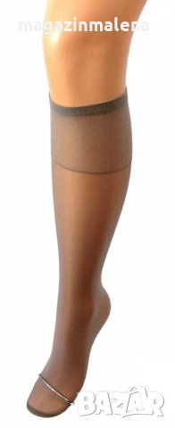Fibrotex 15DEN телесни прозрачни чорапи до коляно Фибротекс 40-90кг три четвърти дамски чорапи, снимка 1 - Дамски чорапи - 10378944