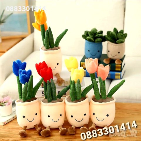 Плюшено цвете в саксия Букет , снимка 2 - Плюшени играчки - 41817267