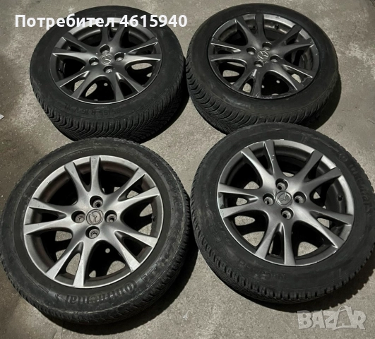 4х100мм MAZDA МАЗДА 4бр оригинални алуминиеви джанти 16" J6.5" ET50+4брвсесезонни гуми 195/55/16