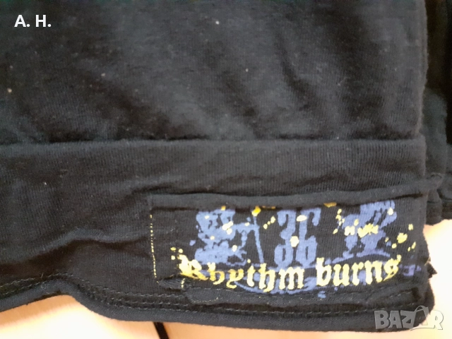 Черна памучна блуза с щампа, снимка 3 - Блузи с дълъг ръкав и пуловери - 51546916