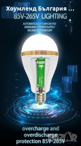 Акумулаторна LED крушка - свети и когато няма ток