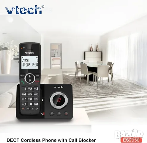 VTech ES2050 DECT безжичен телефон с телефонен секретар, снимка 2 - Стационарни телефони и факсове - 56374290