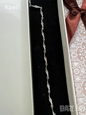 Сребърна гривна, снимка 2 - Гривни - 47475311