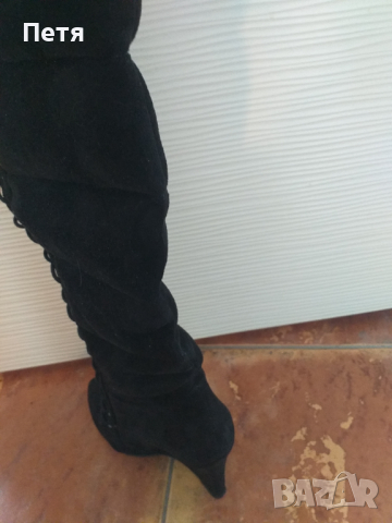 Готини велурени чизми, много удобни , снимка 4 - Дамски ботуши - 36297817