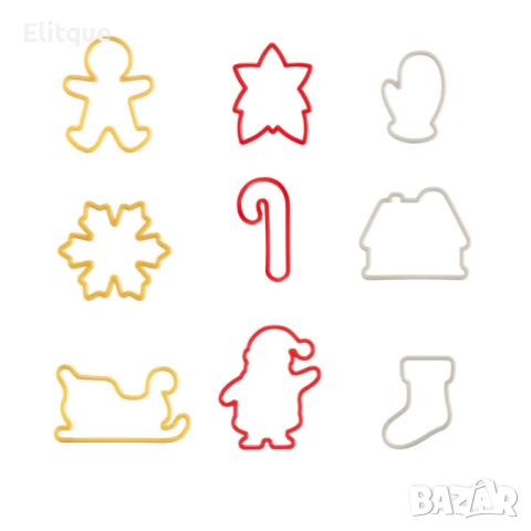 Комплект форми за сладки 9 броя, коледни, снимка 5 - Други - 52831512