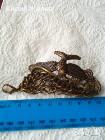 Стара бронзова гривна в формата на лястовица 50978, снимка 10 - Гривни - 53582196