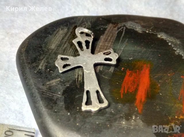 СТАРО СРЕБЪРНО РАЗПЯТИЕ КРЪСТ КРЪСТЧЕ СРЕБРО ВИСОКА ПРОБА РЪЧНА ХУДОЖЕСТВЕНА АЖУРНА ИЗРАБОТКА 72391, снимка 4 - Антикварни и старинни предмети - 50542196