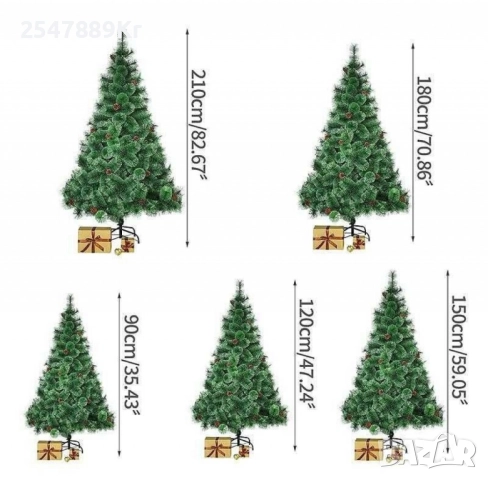 Елха естествено зелена с шишарки, снимка 5 - Декорация за дома - 52300694