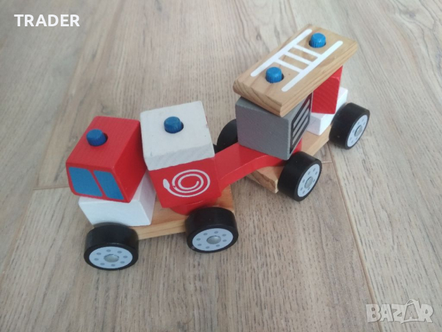 Playtive дървено цветно влакче конструктор, снимка 5 - Влакчета, самолети, хеликоптери - 36410155