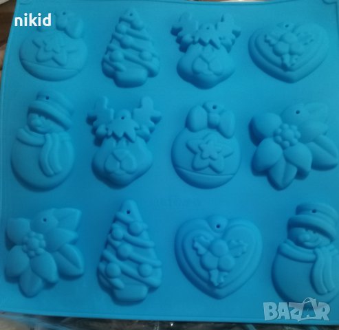 12 големи коледни плитки топка елха елен колдедна звезда силиконов молд форма фондан гипс висулки 