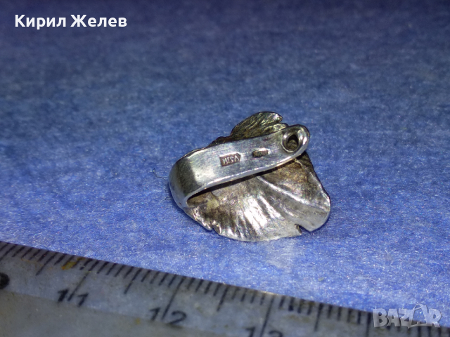 СТАР ФЛОРАЛЕН РУСКИ СРЕБЪРЕН ПЕНДАНТ СРЕБРО 925 РЕБРО БИЖУ ВИСУЛКА с 2 МАРКИРОВКИ РЪЧНА РАБОТА 43225, снимка 6 - Антикварни и старинни предмети - 44664204