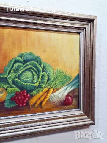 Авторски натюрморт с маслени бои върху платно , снимка 3 - Картини - 53173073